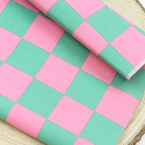 Wachstuch "Check Green/Pink"
