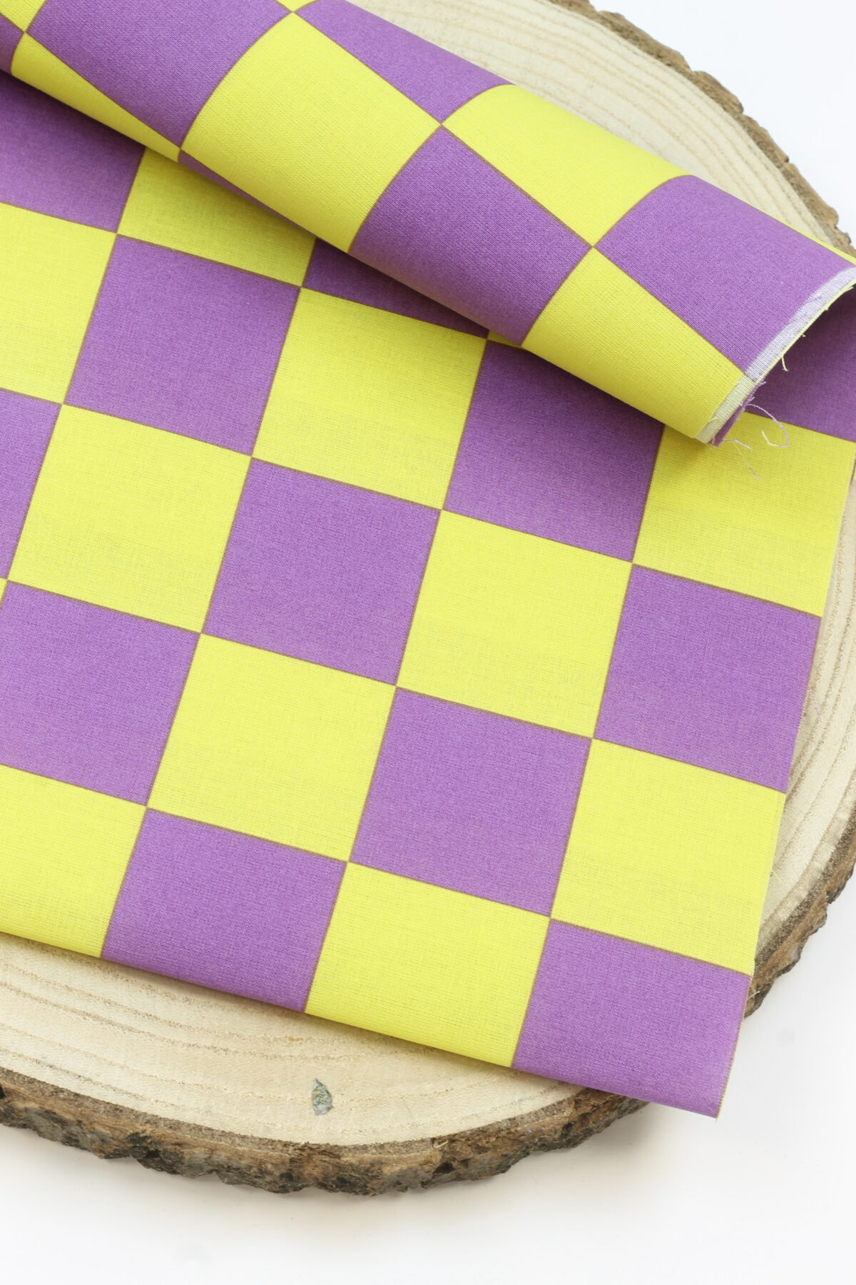 Wachstuch "Check Yellow/Purple"