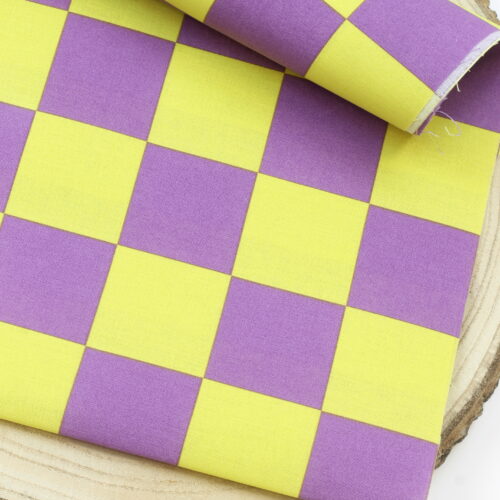 Wachstuch "Check Yellow/Purple"