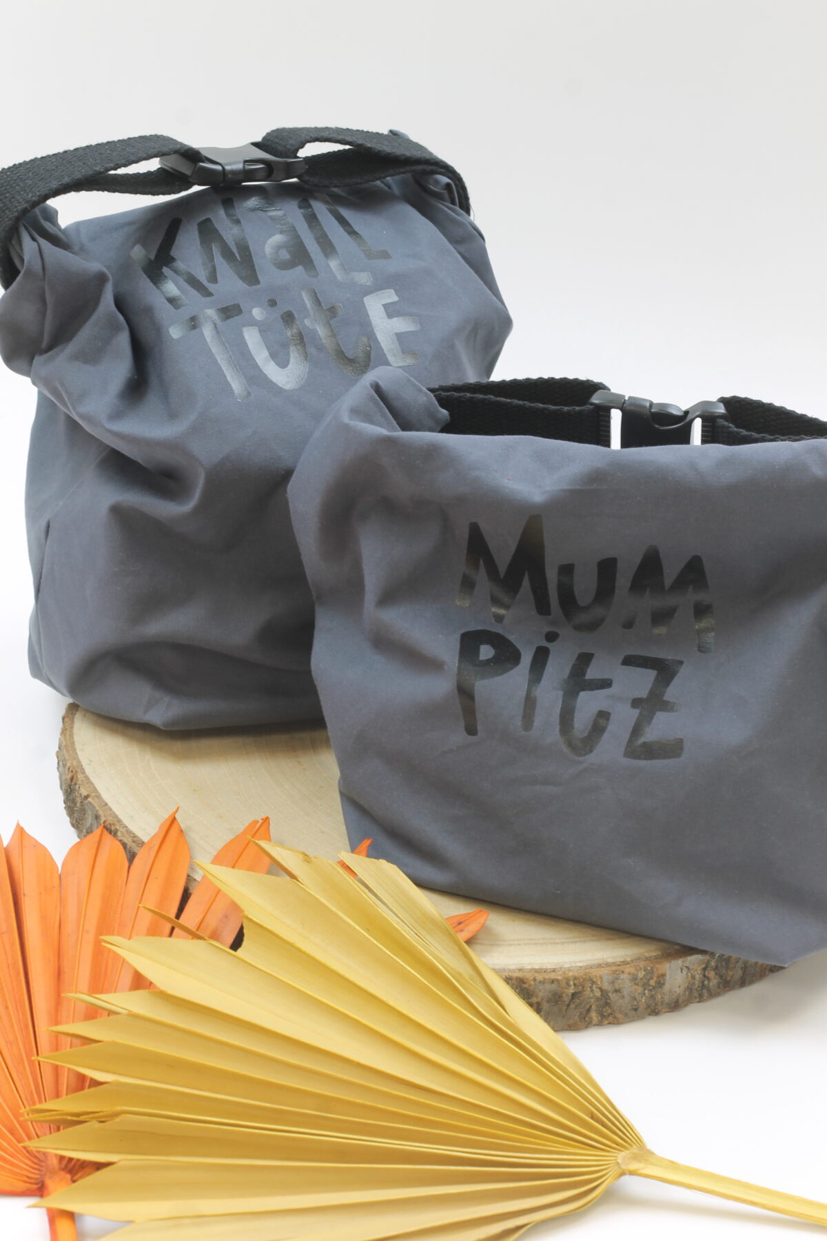 Nähset: 2 x Tasche mit Klickverschluss "Oilskin Pumpkin & Äpfel Pink" – Bild 2