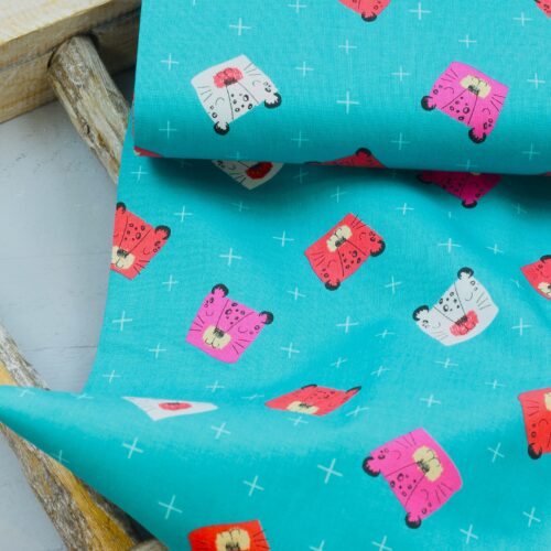 RJR Fabrics: "The wilder ones" Spot the leopard teal