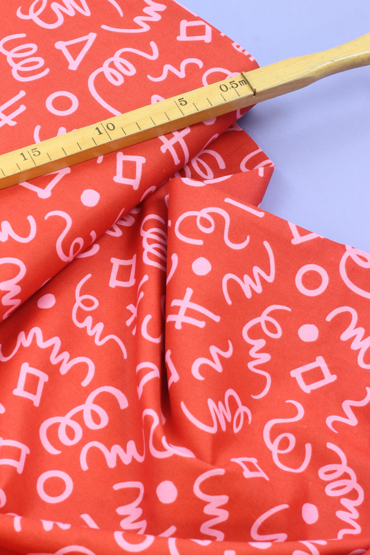 Baumwollstoff: Geometrics "Rot/Rosa"