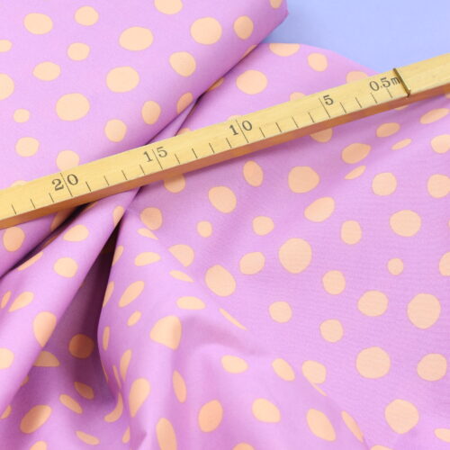 Baumwollstoff: Geometrics "Pfirsich/Flieder" Dots