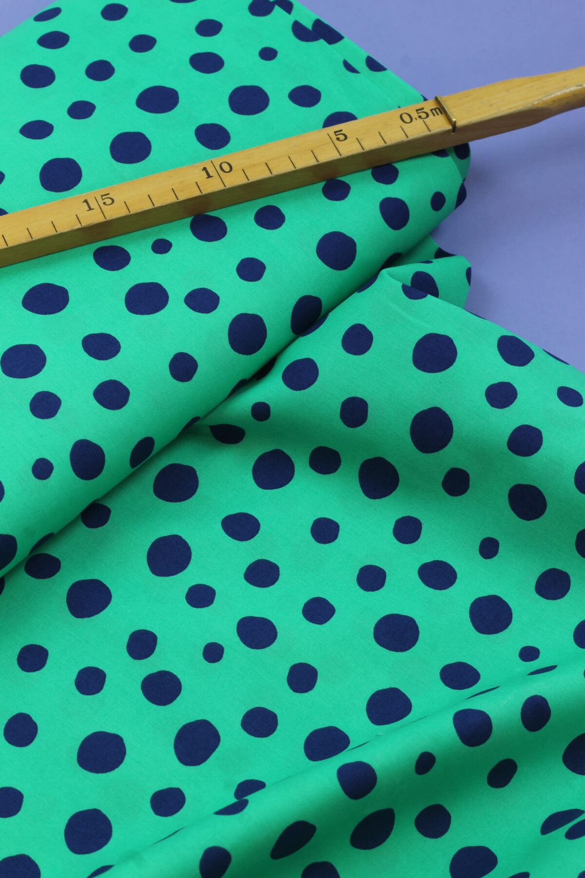 Baumwollstoff: Geometrics "Marine/Grün" Dots