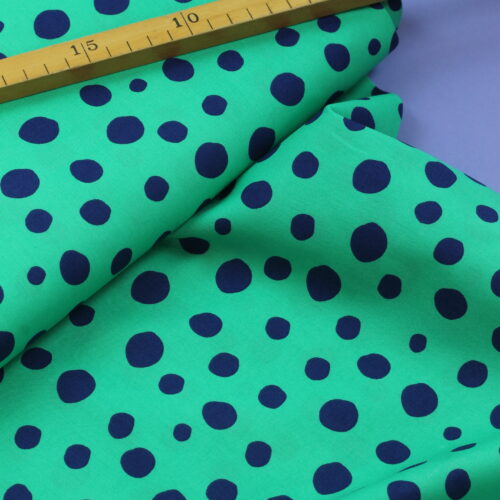 Baumwollstoff: Geometrics "Marine/Grün" Dots