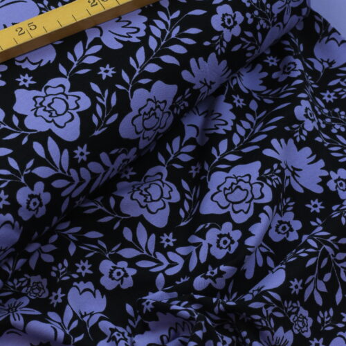 Jersey: "Floral Lilac/Black" ***RESTSTÜCK 80cm***