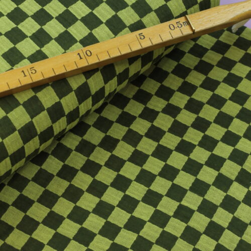 Double Gauze Musselin: Doublesided Check "Pistazie"