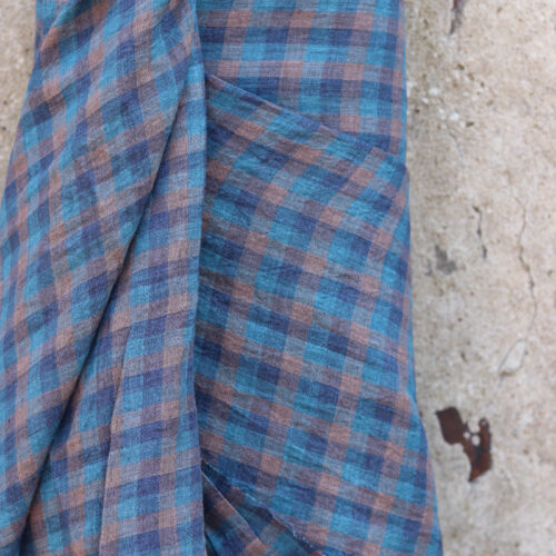 Leinenstoff kaufen – karierter Leinenstoff als Meterware für Kleidung und Deko Elsbeth und ich Stoffe Bochum Grid Vichy Gingham tiefes atlantikblau