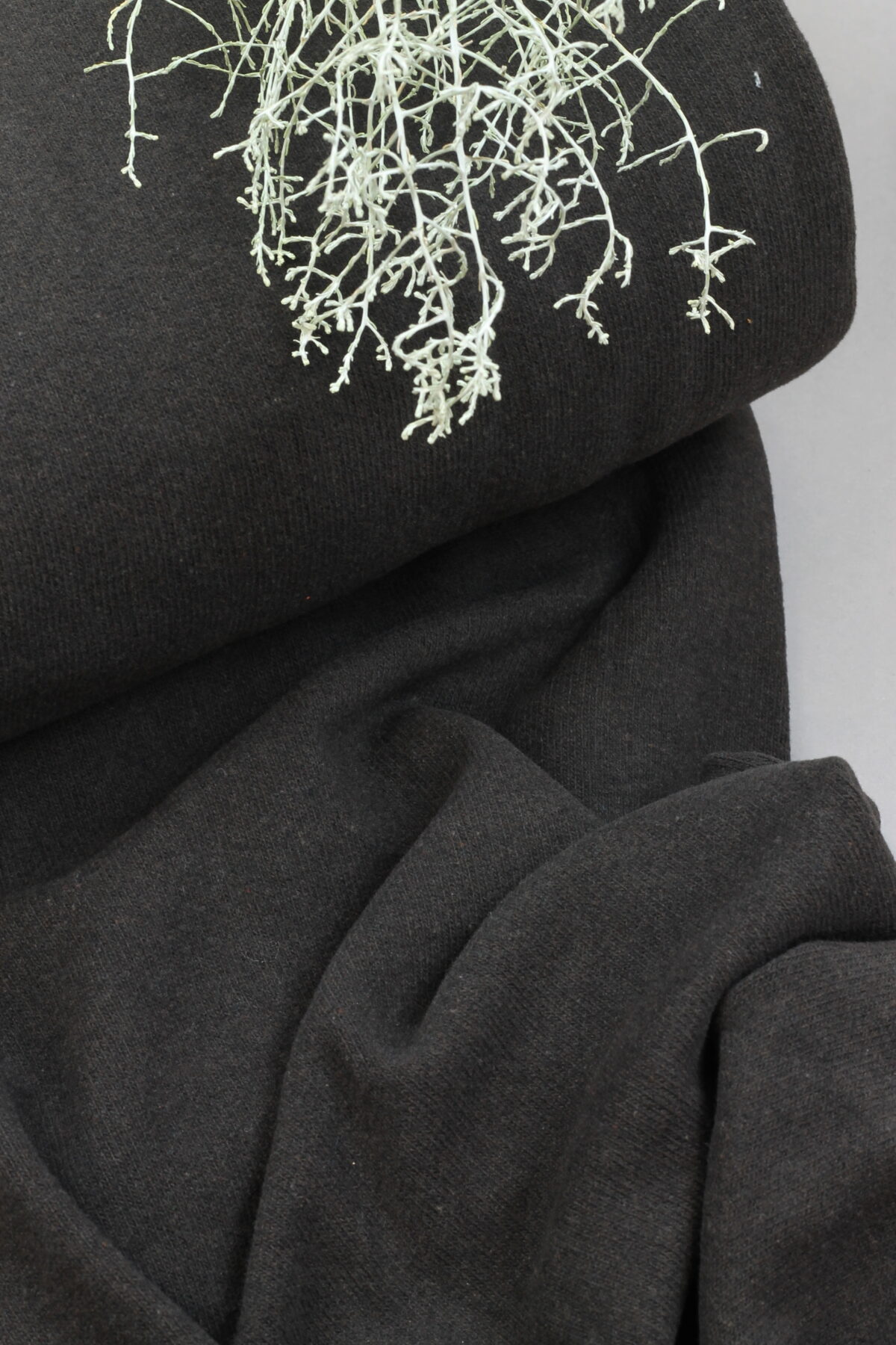 Swafing: Baumwollstrickstoff "Bono" Made in Italy Dark Chocolate ***Reststück 0,45m***