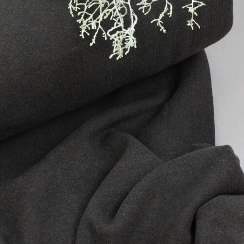 Swafing: Baumwollstrickstoff "Bono" Made in Italy Dark Chocolate ***Reststück 0,45m***