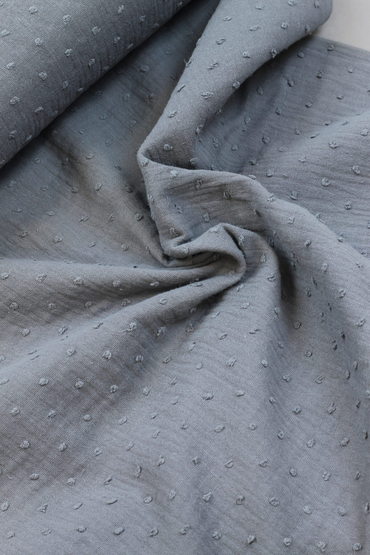 Double Gauze Musselin: "Bishi" Grey ***Reststück 0,50m***