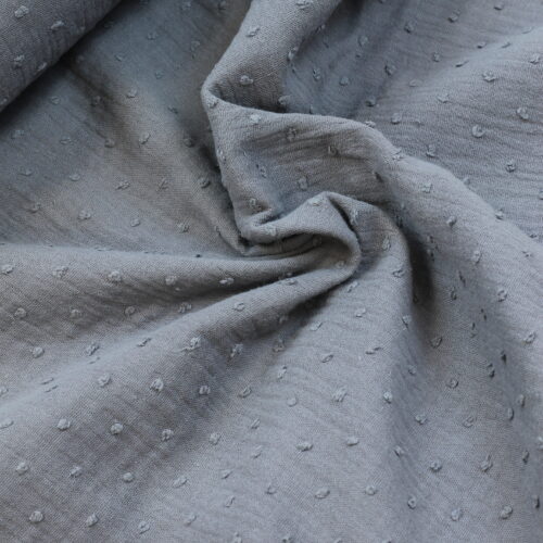 Double Gauze Musselin: "Bishi" Grey ***Reststück 0,50m***