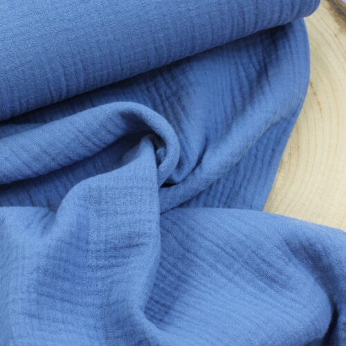 Double Gauze Musselin: Uni Midnight Blue Bio-zertifiziert
