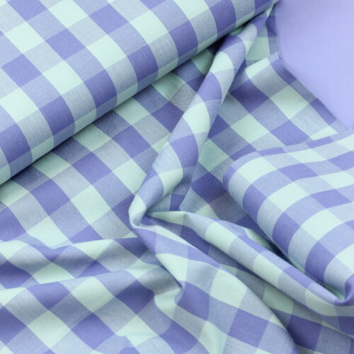 Baumwolle Yarn Dyed Checks Lavender/Light Green