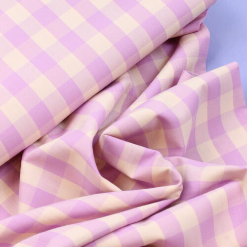 Baumwolle Yarn Dyed Checks Lilac/Light Orange