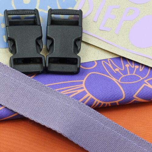 Nähset: 2 x Tasche mit Klickverschluss "Oilskin Terracotta & Fllowers Lilac"