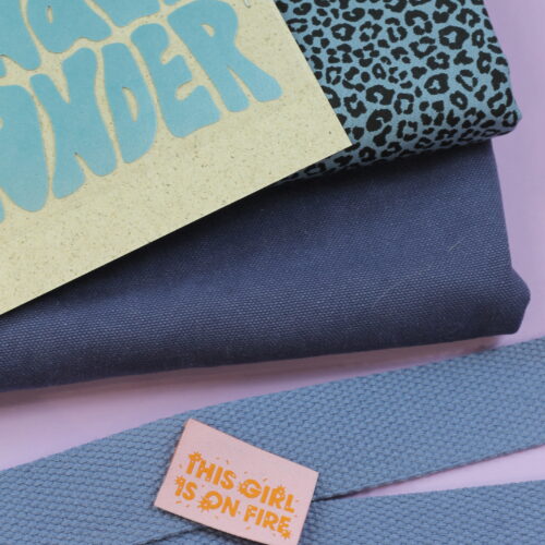 Nähset: Shopping Bag Heavy Washed Canvas Navy & Leo Blue