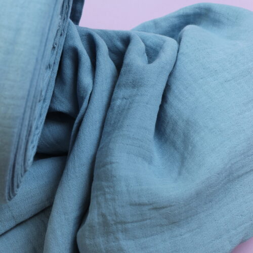 Double Gauze Musselin: Uni Denim "extra breit 280cm"
