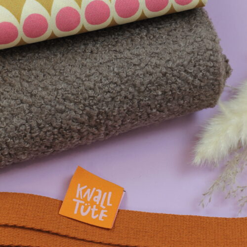 Nähset: Shopping Bag Teddy Bouclé Taupe & Eyespots