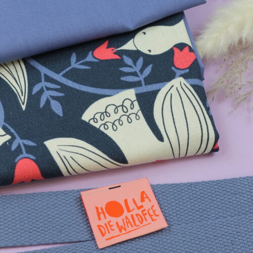 Nähset: Shopping Bag "Ruby Star Canvas Endpaper Smoke"