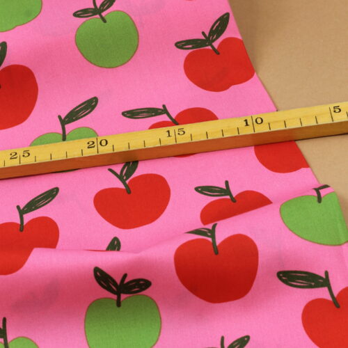 Baumwoll-Poplin "Apples Pink"