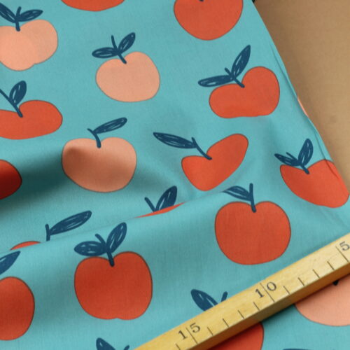 Baumwoll-Poplin "Apples Mint"