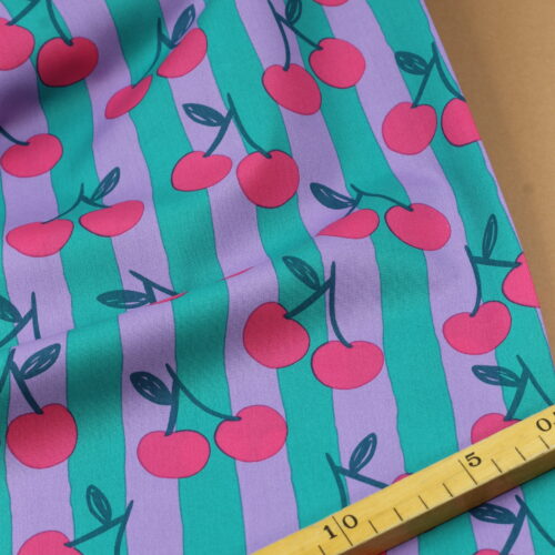 Baumwoll-Poplin "Cherry Lilac/Green"