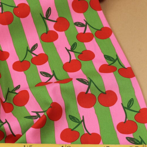 Baumwoll-Poplin "Cherry Pink/Green"
