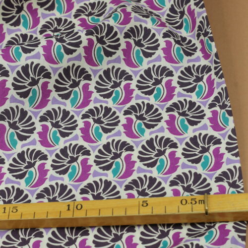 Baumwoll-Poplin "Flowers Mauve"