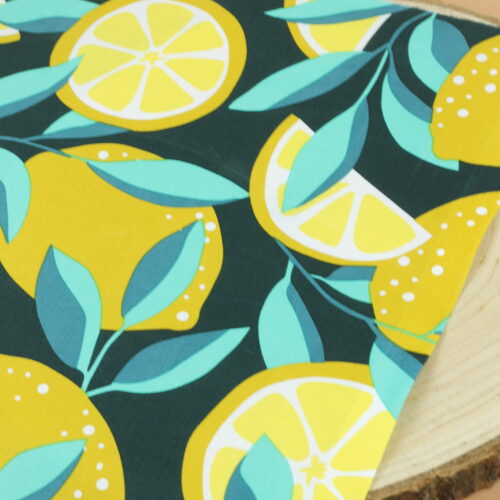 Wachstuch "Zitronen Dark green/Yellow"