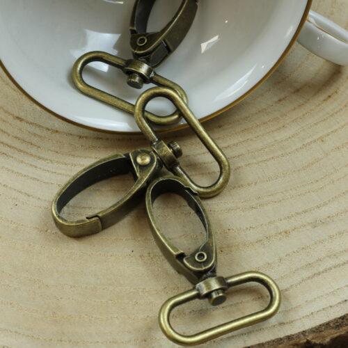 Karabiner 4cm Metall Altmessing dunkel