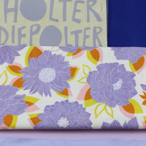 Nähset: Kosmetik Täschchen mit Reißverschluss und Plott / Oilskin Royal & Blooming Flowers Thistle