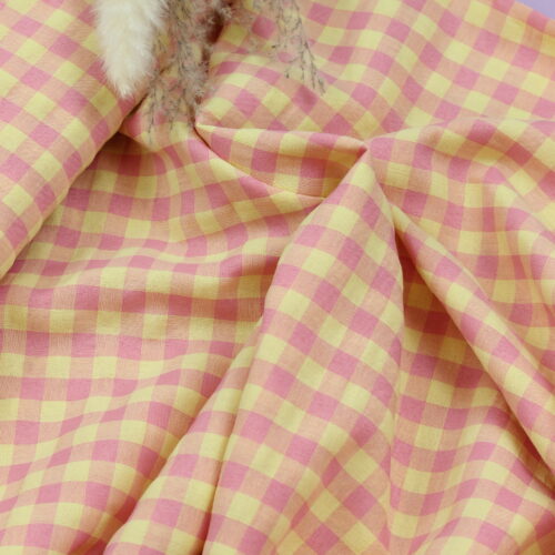 Katia: Vichy Gingham Pink & Yellow ***RESTSTÜCK 130cm***