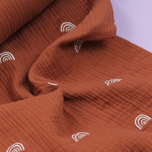 Double Gauze Musselin: Regenbogen Terracotta