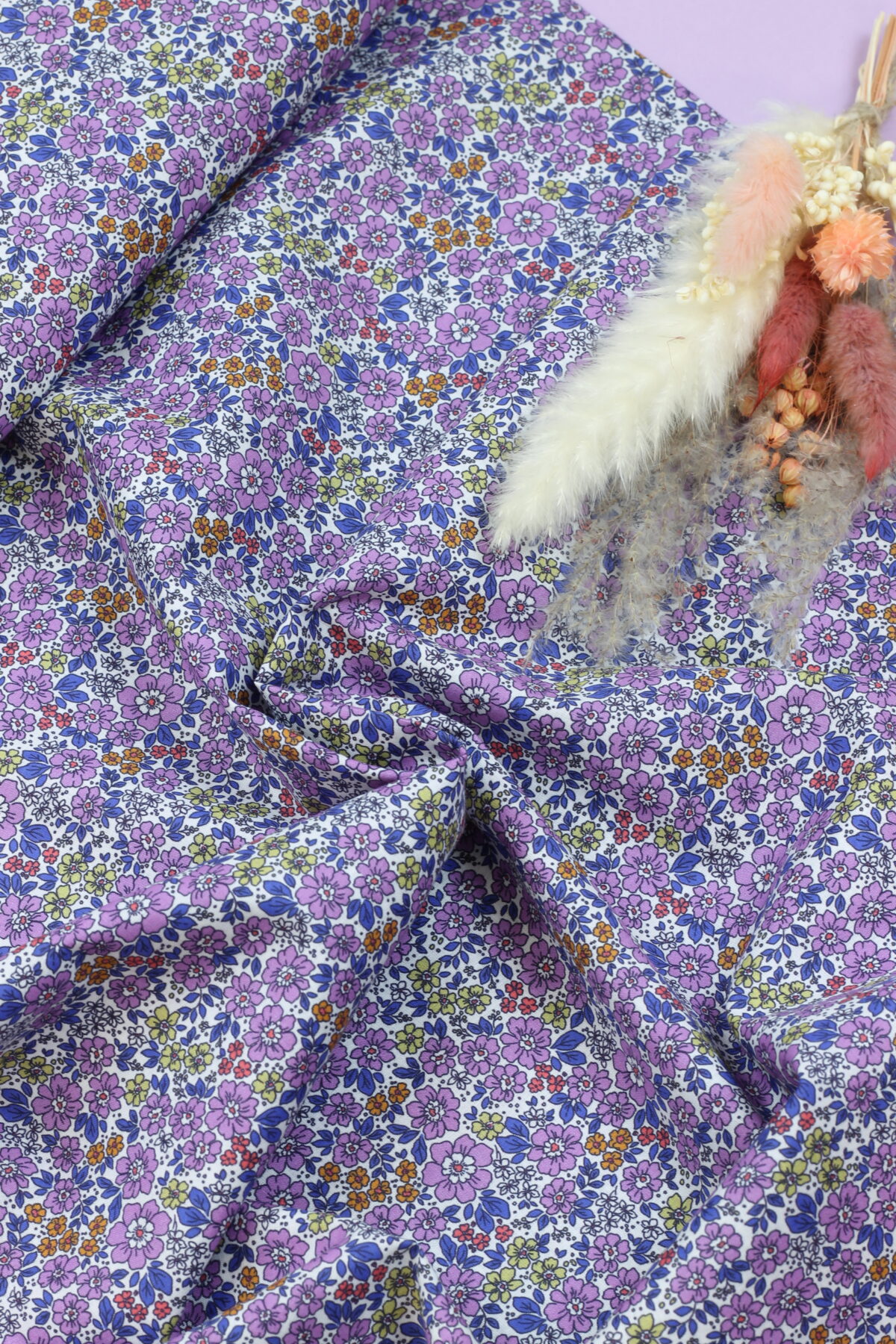 Cotton Voile "Small Flowers Dusty Lilac"