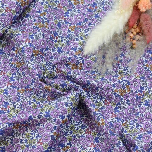 Cotton Voile "Small Flowers Dusty Lilac"