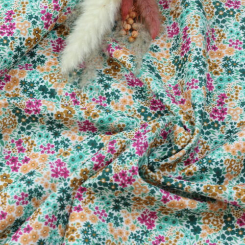 Cotton Voile "Smallest Flowers Fuchsia"