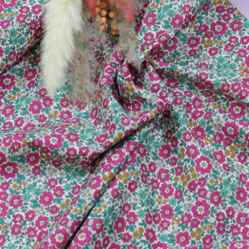 Cotton Voile "Small Flowers Fuchsia"
