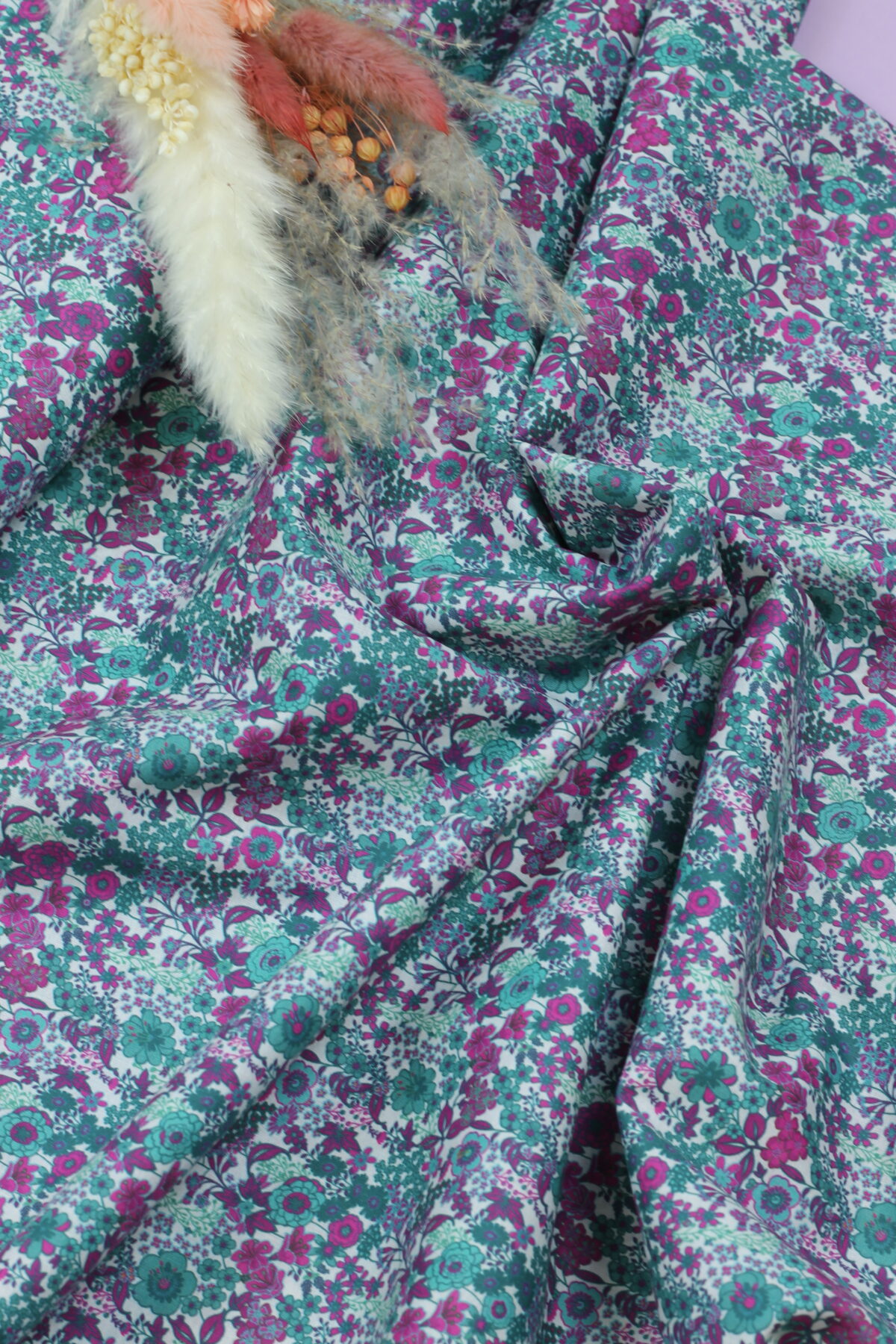 Cotton Voile "Little Flowers Fuchsia"