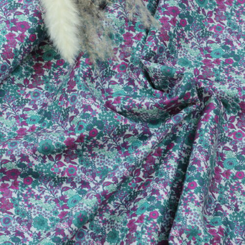 Cotton Voile "Little Flowers Fuchsia"