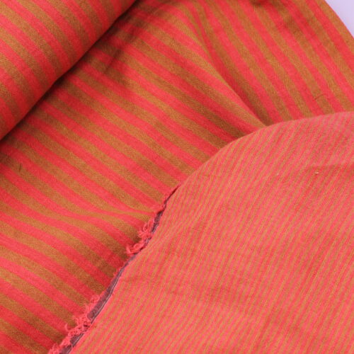 Double Gauze Musselin: Yarn Dyed Stripes Chocolate/Red