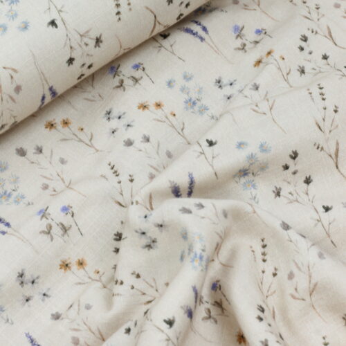 Swafing: Double Gauze Musselin "Wild Meadow by Christiane Zielinski" Sand
