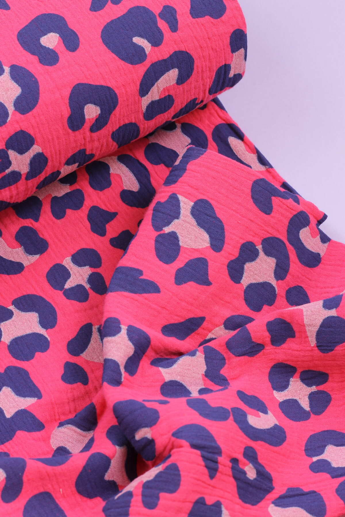 Double Gauze Musselin: Leo Pink/Navy