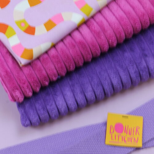 Nähset: Shopping Bag Breitcord Purple & Bubblegum "Picture Book Game on Macaron"