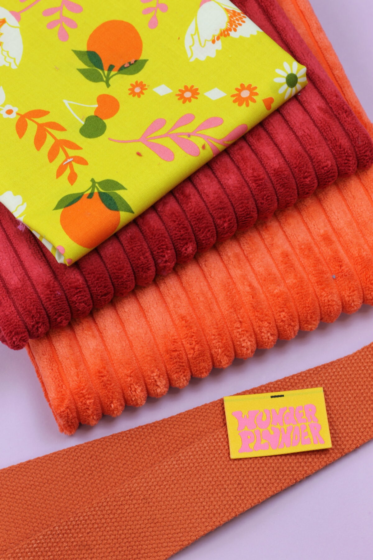 Nähset: Shopping Bag Breitcord Pumpin & Erdbeer "Juicy Poppy Garden 30s and Retro Fruit Floral"