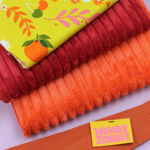 Nähset: Shopping Bag Breitcord Pumpin & Erdbeer "Juicy Poppy Garden 30s and Retro Fruit Floral"