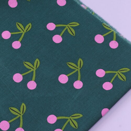 Wachstuch "Kirschen" Dark Green