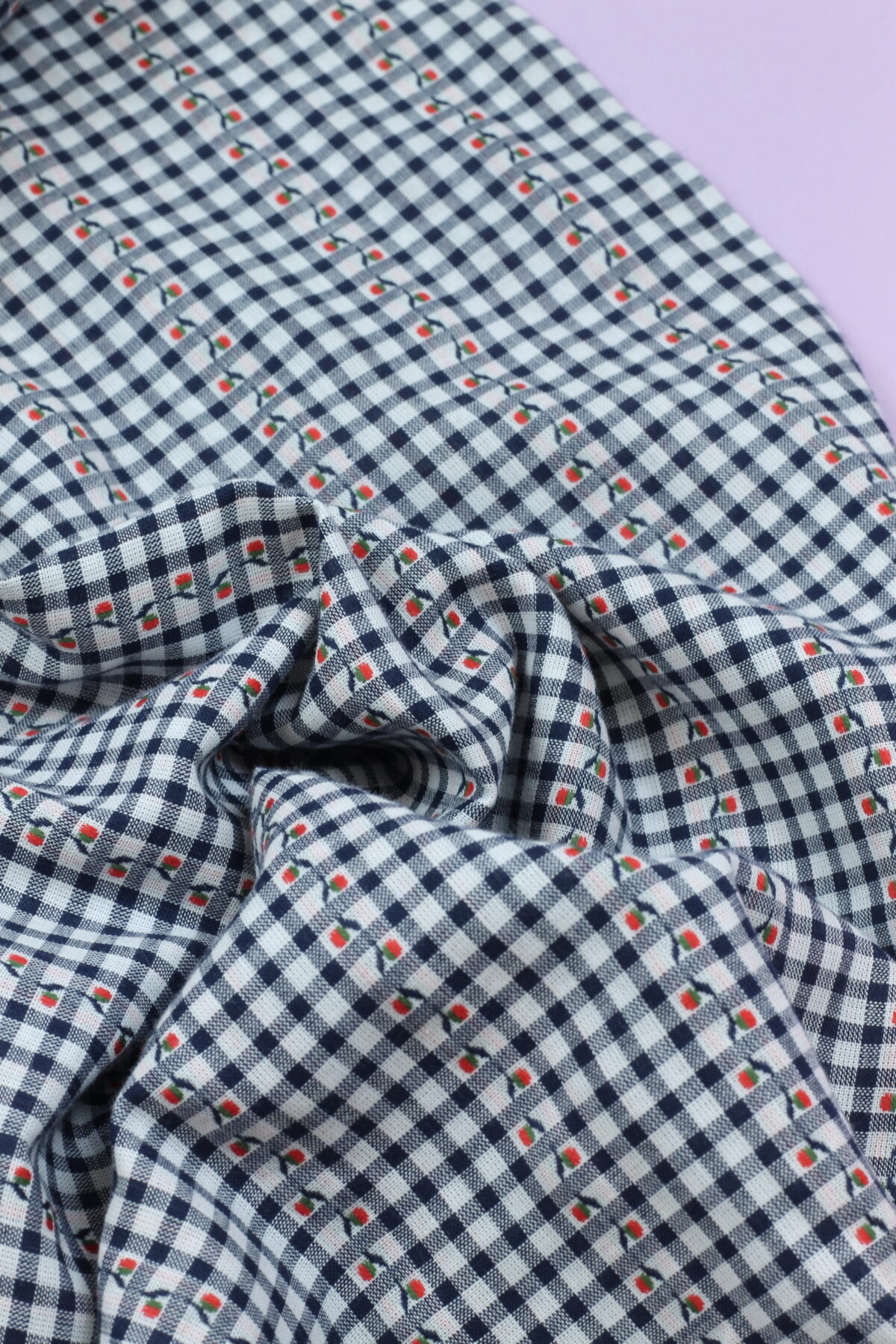 Jacquard Baumwolle "Blumenranken" Navy