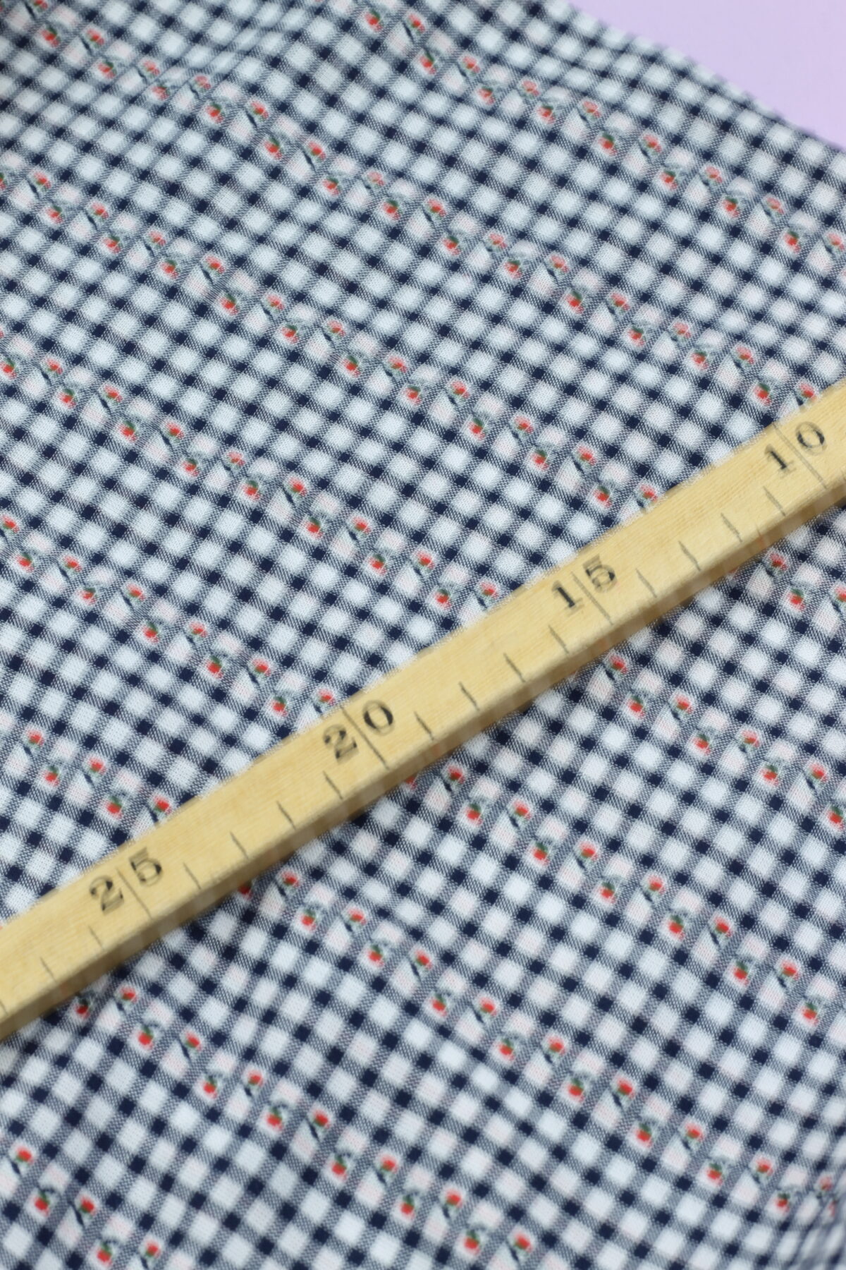 Jacquard Baumwolle "Blumenranken" Navy – Bild 2