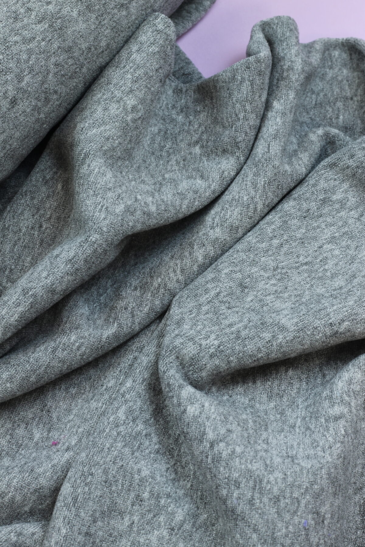 Viskose-Strickstoff: "Soft Touch Knit" Hellgrau meliert